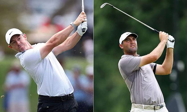 매킬로이(왼쪽), 셰플러