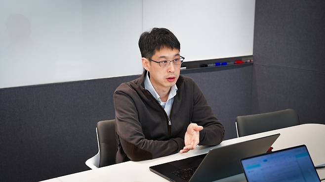 유성원 루닛 최고기술책임자(CTO)가 지난달 30일 루닛 본사에서 서울경제신문과 인터뷰를 하고 있다. 사진 제공=루닛