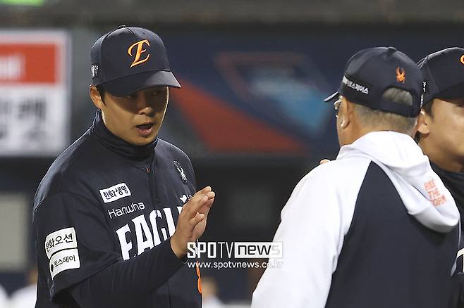▲ 김경문 한화 감독은 노시환의 타격이 점차 상승 곡선을 탈 것으로 기대한다 ⓒ곽혜미 기자