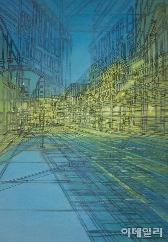 화랑미술제가 신진작가 발굴 프로그램으로 세우는 ‘줌인 특별전’에 나서는 정미정의 ‘보이는 것’(116.7×80.3㎝, 2025). 올해 ‘줌인 특별전’은 700여 명의 공모를 받아 선별한 10명의 작가가 내놓은 작품으로 꾸린다(사진=한국화랑협회).