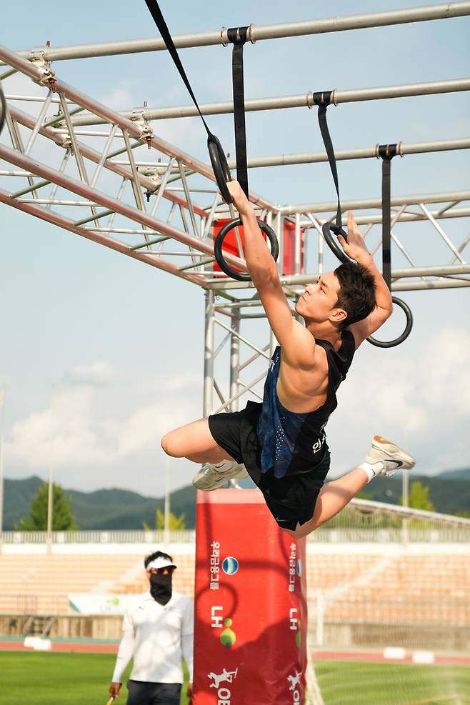 근대5종 국가대표 김재학의 장애물 경기 장면. 사진 | 대한근대5종연맹