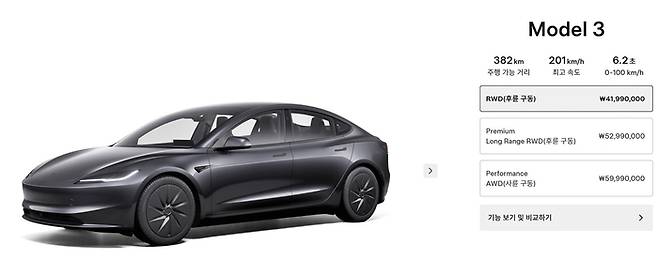 테슬라 모델3 [사진출처=테슬라코리아 홈페이지]