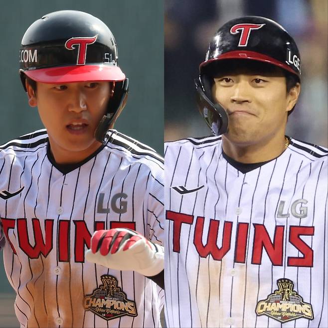 LG 구본혁(왼쪽)과 천성호는 팀에 부족한 부분을 채우는 슈퍼 백업으로 활약하고 있다. 사진제공|LG 트윈스