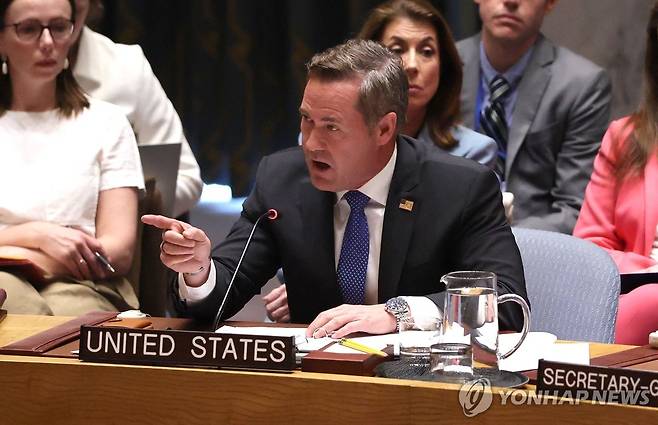 7일(현지시간) 미국 뉴욕 유엔본부에서 열린 안전보장이사회 회의 [AFP=연합뉴스. 재판매 및 DB 금지]