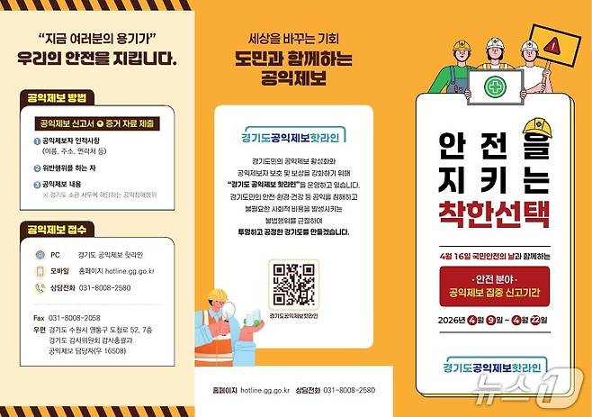 안전 분야 공익제보 집중 신고 기간 홍보물.(경기도 제공. 재판매 및 DB금지)
