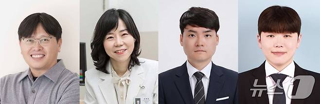 (좌측부터) 유자형 UNIST 교수, 정혜원 건국대학교(건국대학교 병원) 교수, 오준용 UNIST 박사, 채재병 건국대학교 박사(UNIST 제공. 재판매 및 DB금지)/뉴스1