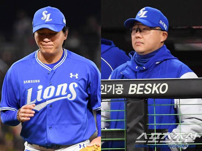 8일 광주 기아챔피언스필드에서 열린 KIA와 삼성의 경기. 선발 이승현이 12실점을 허용하는 동안 박진만 감독은 묵묵히 경기를 지켜봤다. 광주=박재만 기자 pjm@sportschosun.com