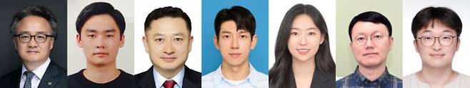 연구진 사진. 좌측부터 DGIST(이종수, 정석진), KIST(박민철, 고현우, 조수연), KIMS(김용훈), 경북대학교(나현수) 공동연구팀. DGIST 제공
