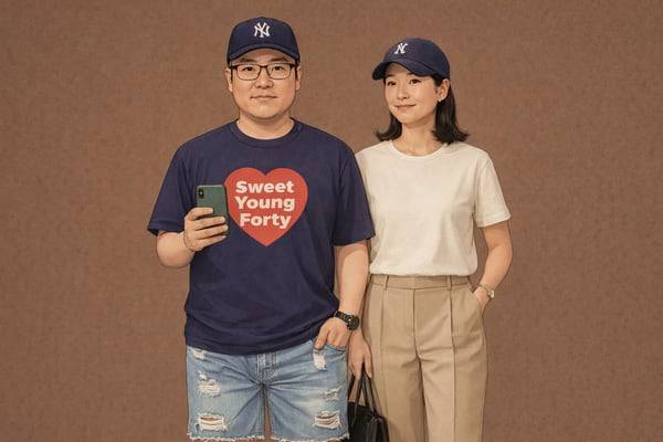 영포티 남성과 여성을 그린 모습. photo 챗GPT로 생성한 이미지