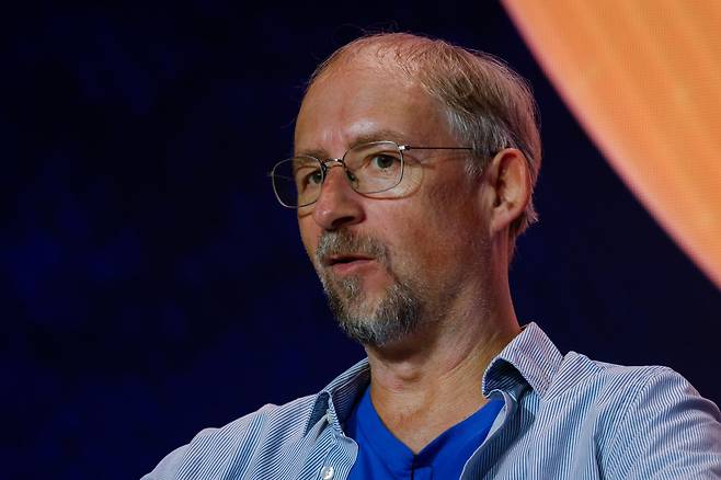 2023년 5월 20일 토요일, 미국 플로리다주 마이애미 비치에서 열린 ‘비트코인 2023’ 컨퍼런스에서 블록스트림(Blockstream)의 공동 창립자이자 CEO인 애덤 백(Adam Back)이 발언하고 있다. 사진=게티이미지