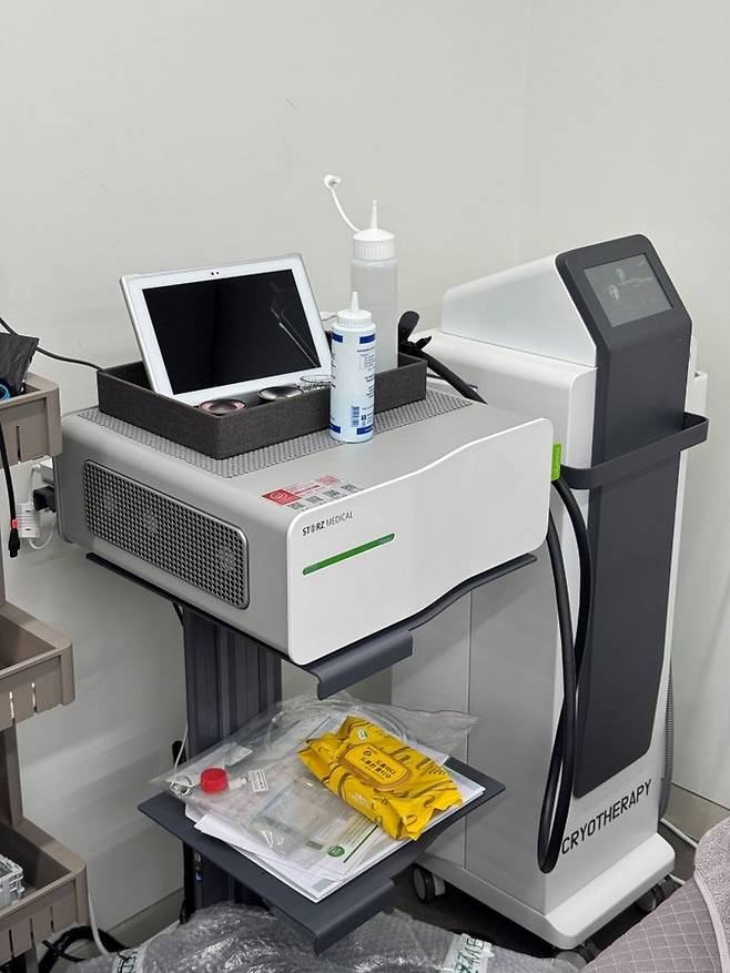 ▲ 집중형 충격파 치료기는 장비 가격만 1억 원에 이르는 초고가 장비로 표적 부위에 보다 깊고 정밀한 에너지 전달이 가능해 선수들에게도 인기가 높은 장비다. ⓒSSG랜더스