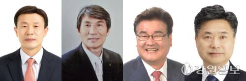 ◇국민의힘 김길수 영월군수 예비후보. ◇더불어민주당 박선규 영월군수 예비후보. ◇최명서 영월군수. ◇조국혁신당 엄삼용 예비후보. (사진 왼쪽부터)