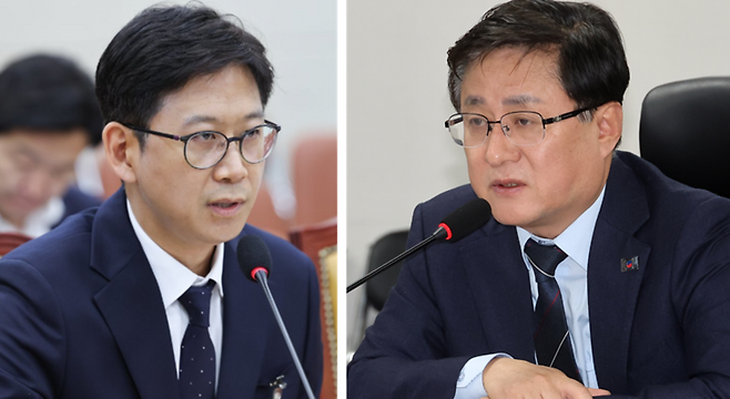 ▲배경훈 과학기술정보통신부 장관(왼쪽)과 김성환 기후에너지환경부 장관. 사진=연합뉴스