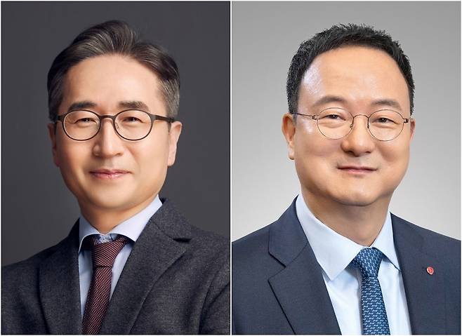 (왼쪽부터) 장덕현 삼성전기 사장, 문혁수 LG이노텍 사장.[사진=각사]