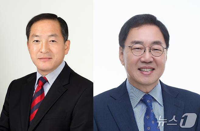제9회 전국동시지방선거 강원 속초시장 선거에서 맞붙게 된 국민의힘 소속 이병선 시장(사진 왼쪽)과 김철수 더불어민주당 예비후보.(뉴스1 DB·현직 순)