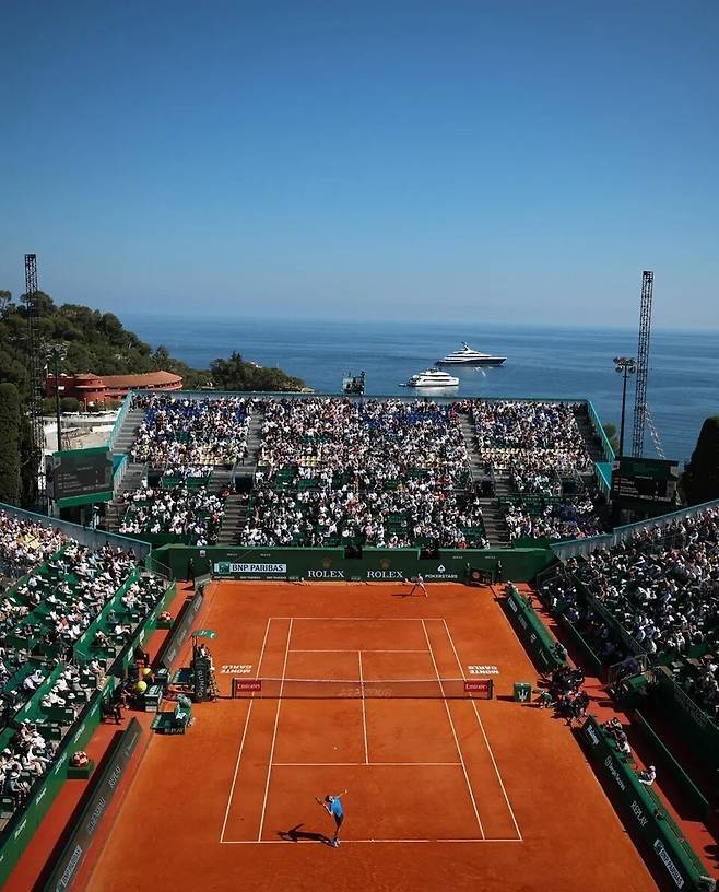 모나코 몬테카를로의 아름다운 클레이코트. ATP 투어