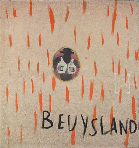 ‘보이스란트’, 1965. 예술 멘토였던 요제프 보이스의 나라라는 뜻이다. 그림 한가운데 낚시조끼와 모자를 쓴 인물이 보이스. [사진 이사빈]