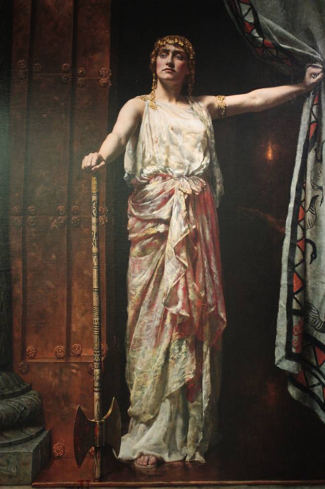 존 콜리어, 살인 후 클리타임네스트라, 1882, 캔버스에 유채, 239x174cm, 길드홀 아트 갤러리