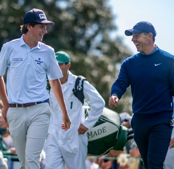 메이슨 하월(왼쪽)과 로리 매킬로이. 마스터스 SNS