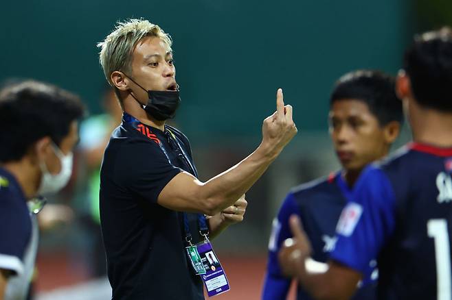 2021년 캄보디아를 이끌고 스즈키컵을 지휘했던 혼다. Getty Images코리아