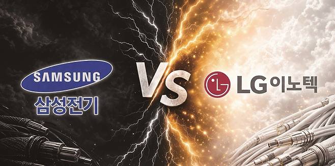 삼성전기와 LG이노텍 로고.[그래픽=김우진 기자]