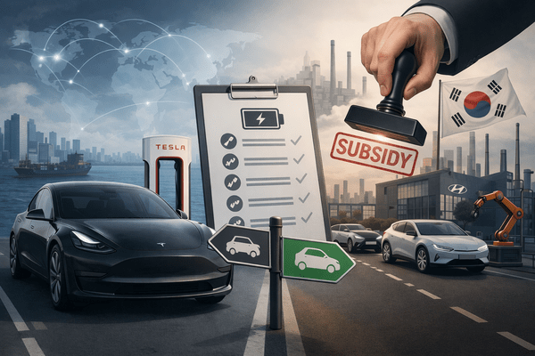기후부의 전기차 보조금 개편안에 자동차 업계에선 국내 기업 몰아주기라는 비판이 이어지고 있다. 사진=챗GPT 생성이미지
