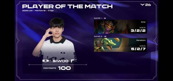 11일 종로 치지직 롤파크에서 펼쳐진 '2026 LoL 챔피언스 코리아(이하 LCK)' 정규 시즌 1라운드 2세트 디플러스 기아(DK)가 5년간 이어진 젠지전 연패를 끊어내며 마침내 '북벌'에 성공했다. (DK & 젠지 = 2:0)/POM=SIWOO). /사진=네이버 치지직 라이브영상 캡처