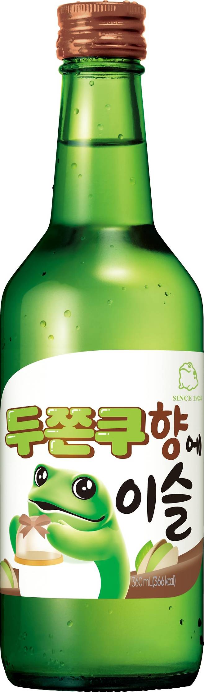 하이트진로가 지난달 대학가를 중심으로 출시한 한정판 소주 '두쫀쿠향에이슬' / 하이트진로