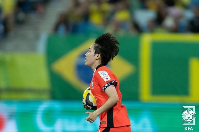 브라질 상대 득점에 성공한 박수정. ⓒ 대한축구협회