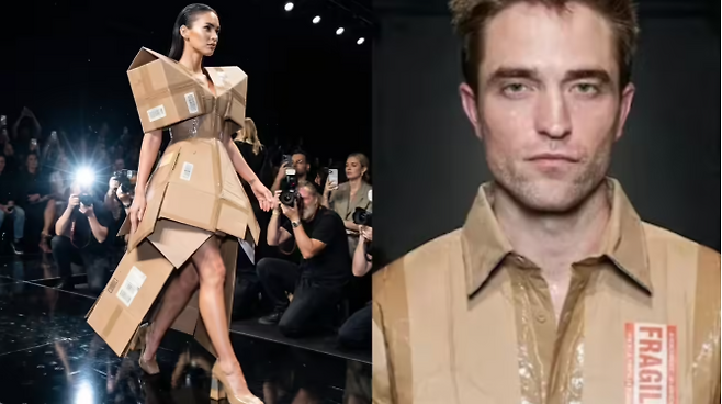 온라인에서 주목을 받은 이른바 ‘골판지 드레스’ 런웨이 사진이 인공지능(AI)으로 만들어진 사진으로 파악됐다고 외신이 보도했다. 인스타그램 갈무리.