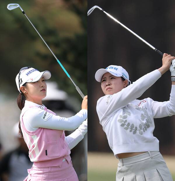 2026년 한국여자프로골프(KLPGA) 투어 iM금융오픈에 출전한 박현경, 고지원 프로. 사진제공=KLPGA (사진을 무단으로 사용하지 마십시오.)