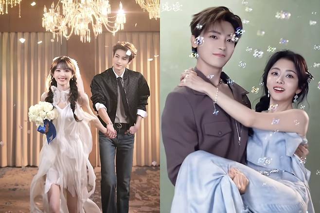 '축옥'에 출연한 중국 배우 전희미, 장릉혁과 '소요'의 후명호, 담송운. /사진=아이치이 인스타그램