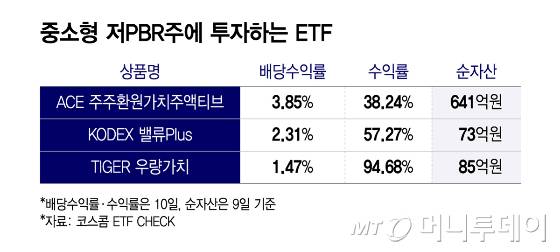중소형 저PBR주에 투자하는 ETF/그래픽=윤선정