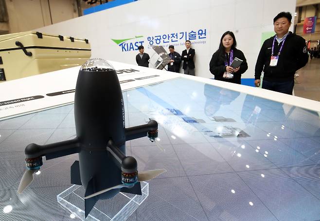 니어스랩이 개발한 카이든 요격드론이 전시되어 있다. 세계일보 자료사진