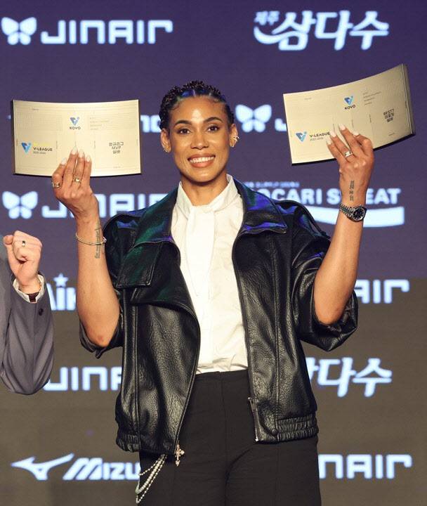 프로배구 V리그 여자부 정규시즌 MVP를 차지한 GS칼텍스 지젤 실바. 사진=연합뉴