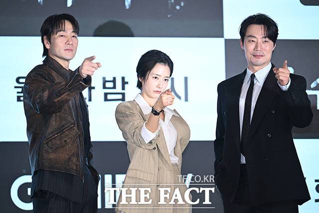 배우 박해수 곽선영 이희준(왼쪽부터)이 13일 '허수아비' 제작발표회에 참석해 다양한 얘기를 나눴다. /박헌우 기자