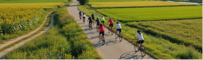 김제 DMO는 지역 벤처조직과 함께 김제 지평선을 달리는 투어 프로그램을 개발했다. 사진 김제 DMO