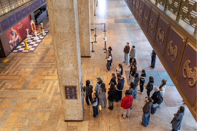 Participants join Sejong Center's backstage tour program for international visitors inside the Sejong Center for the Performing Arts in central Seoul on Thursday. (SCPA)