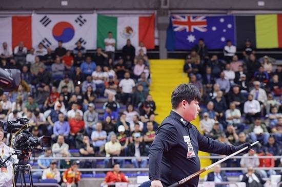콜롬비아 관중들은 결승전에서 조명우의 환상적인 샷이 나올 때마다 박수와 함성을 보냈다. (사진=SOOP)