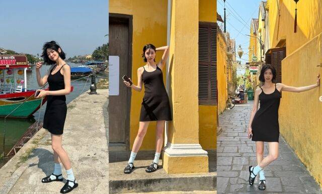 권나라는 패션 감각 또한 돋보였다. 가녀린 어깨선과 늘씬한 실루엣이 드러나는 블랙 슬립 원피스를 입은 그녀는 시크하면서도 청순한 매력을 동시에 발산했다. /권나라 소셜미디어