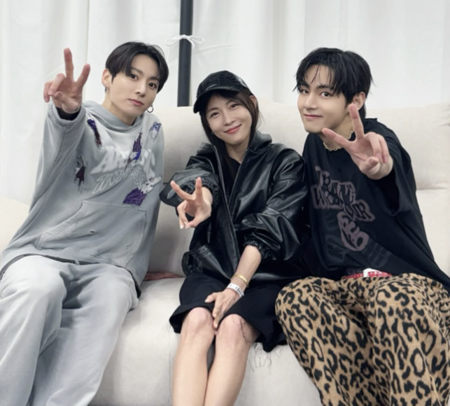 정국, 하지원, 뷔. 사진l고소영 SNS 캡처