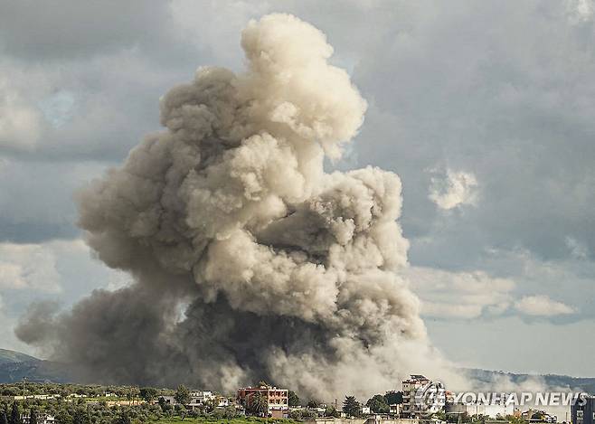 이스라엘군의 레바논 남부 공습  [AFP=연합뉴스 자료사진. 재판매 및 DB 금지]