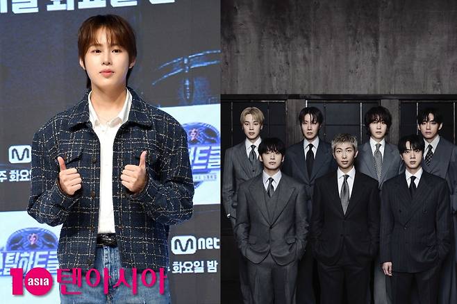 4월 '텐아시아 아티스트탑텐(TENASIA ARTIST TOP TEN)' 투표가 시작되 가운데, 그룹 워너원 완전체로 활동하고 있는 하성운과 지난달 20일 컴백해 월드 투어를 하고 있는 그룹 방탄소년단이 인기 경쟁을 펼친다. 
가수 하성운, 그룹 방탄소년단/사진=텐아시아 DB, 빅히트 뮤직 제공