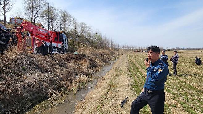 재난현장 안전관리 모습.(사진=장병일 기자)