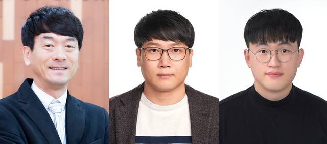 서영덕 UNIST 교수(IBS 다차원탄소재료 연구단 부연구단장), 박경덕 POSTECH 교수, 문태영 POSTECH 물리학과 석박통합과정생(제1저자). (제공: UNIST)