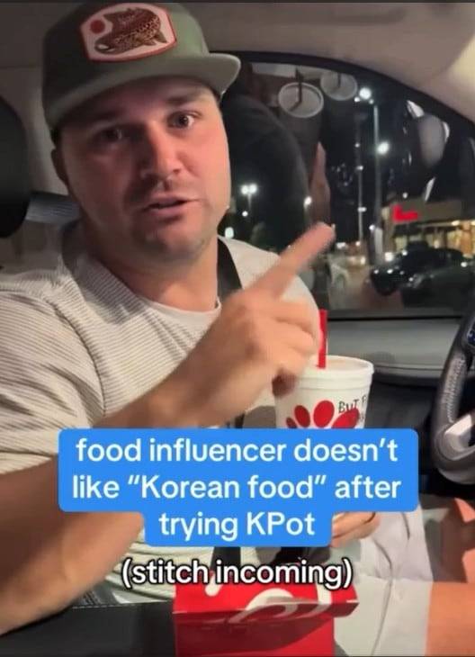 'KPOT'을 비판하는 푸드 인플루언서의 모습/유튜브 캡처