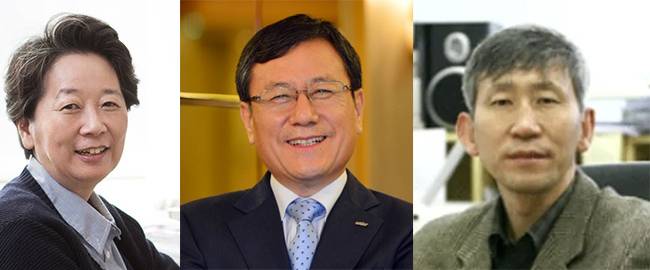 왼쪽부터 노정혜 서울대 명예교수, 신성철 KAIST 전 총장, 장석복 IBS 분자활성 촉매반응 연구단장. 서울대, 위키백과, IBS 제공