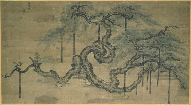 정선, 사직노송도(社稷老松圖), 18세기, 종이에 먹과 엷은 색, 61.2×112.2cm, 고려대학교박물관