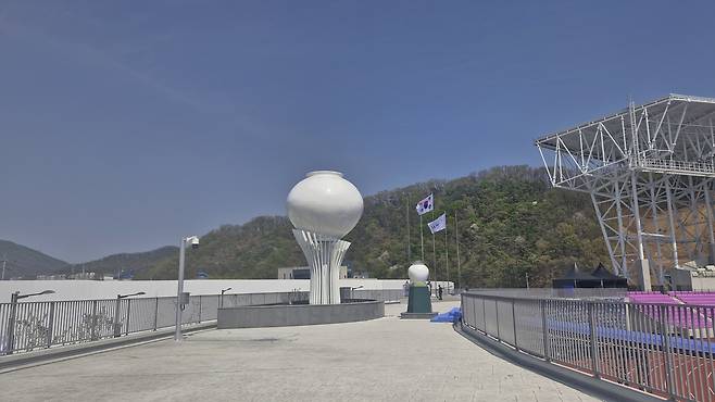 G-스타디움 분수대. 광주=손대선 기자