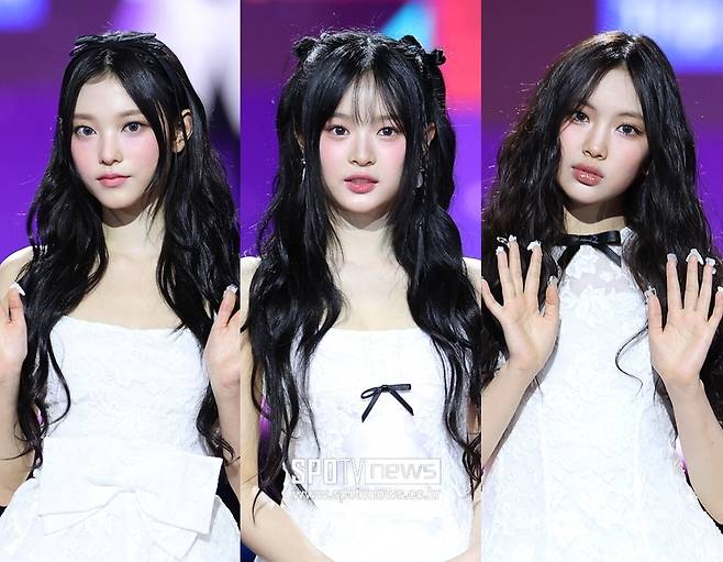 ▲ 왼쪽부터 뉴진스 해린 하니 혜인. ⓒ곽혜미 기자